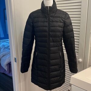 32 Degrees Heat Black Lightweight Long Puffer Coat